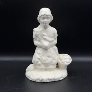Vintage HOLLAND‎ MOLD Kneeling SHEPARD BOY Fruit Basket NATIVITY Figure Glazed